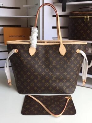 Louis Vuittom Monogram Canvas Neverfull MM Bag Beige