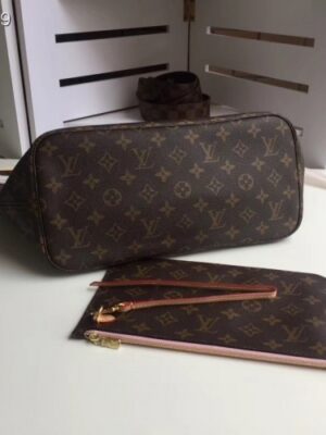 Louis Vuittom Monogram Canvas Neverfull MM Bag pink