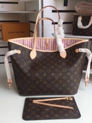 Louis Vuittom Monogram Canvas Neverfull MM Bag pink