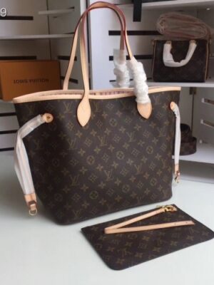 Louis Vuittom Monogram Canvas Neverfull MM Bag pink