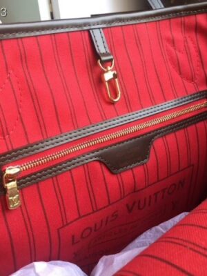 Louis Vuittom damier ebene Canvas Neverfull MM Bag cherry N41358