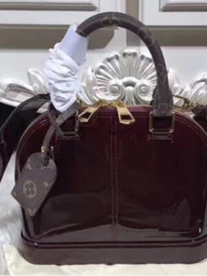 Louis Vuitton Replica Alma BB Patent Leather Bag M51904 Dark Red 2017