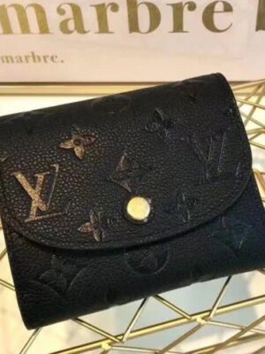 Louis Vuitton Replica Ariane Monogram Empreinte Leather Short Wallet M64148 Noir