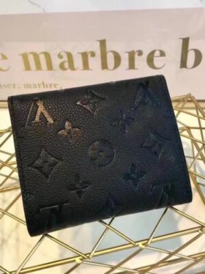 Louis Vuitton Replica Ariane Monogram Empreinte Leather Short Wallet M64148 Noir