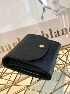 Louis Vuitton Replica Ariane Monogram Empreinte Leather Short Wallet M64148 Noir