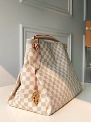 Louis Vuitton Replica Artsy MM Top Handle Bag N41174 Damier Azur Canvas 2017