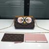 Louis Vuitton Replica Bird Pochette Felicie Chain Wallet Bag M62415 Pink 2017(KD-722402)