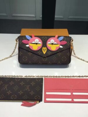 Louis Vuitton Replica Bird Pochette Felicie Chain Wallet Bag M62416 RED 2017(KD-722403)