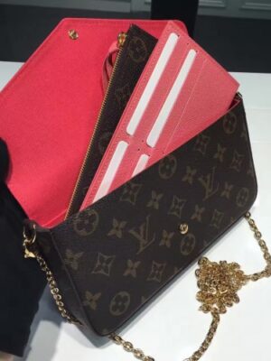 Louis Vuitton Replica Bird Pochette Felicie Chain Wallet Bag M62416 RED 2017(KD-722403)