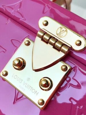 Louis Vuitton Replica Bleecker Box Top Handle Bag in Monogram Vernis Leather M52464 Pink 2018