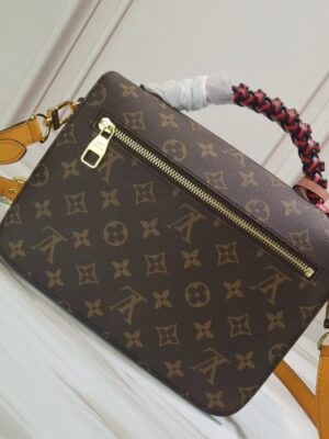 Louis Vuitton Replica Braided Handle Monogram Canvas Pochette Metis Bag M43984 Red 2019