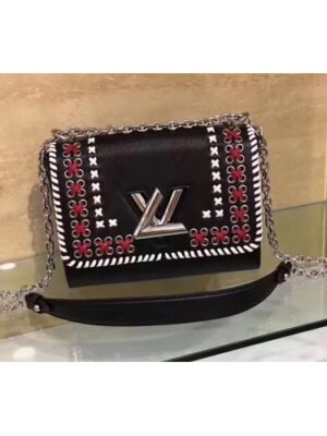 Louis Vuitton Replica Braiding And Beads EPI Twist MM Bag M42778 Black 2016