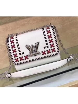 Louis Vuitton Replica Braiding And Beads EPI Twist MM Bag M42778 White 2016