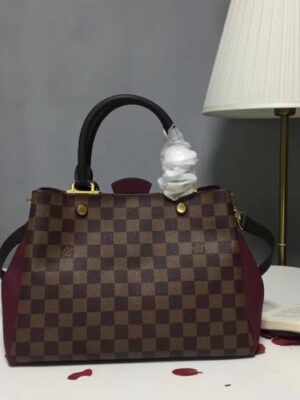 Louis Vuitton Replica Brittany Damier Canvas Tote N41675 Bordeaux 2018