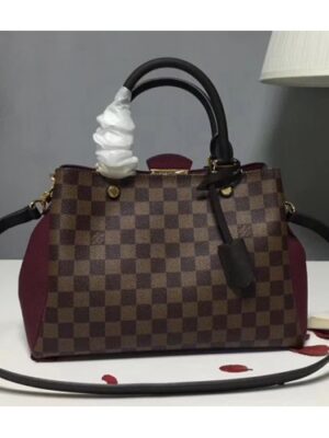 Louis Vuitton Replica Brittany Damier Canvas Tote N41675 Bordeaux 2018