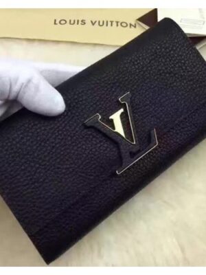 Louis Vuitton Replica CAPUCINE WALLET M62132 BLACK 2017