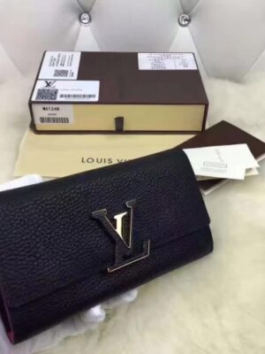 Louis Vuitton Replica CAPUCINE WALLET M62132 BLACK 2017