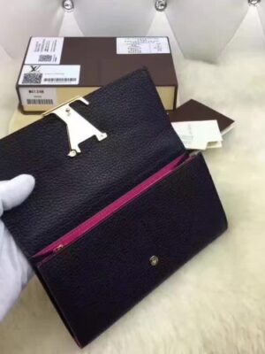 Louis Vuitton Replica CAPUCINE WALLET M62132 BLACK 2017