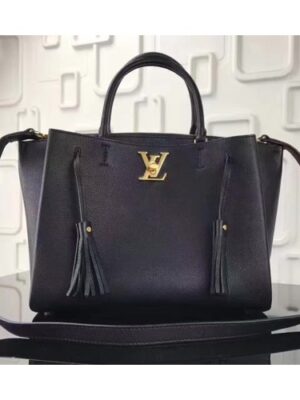 Louis Vuitton Replica Calfskin Leather Lockmeto Epsom M54569 Noir 2017