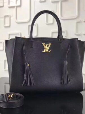 Louis Vuitton Replica Calfskin Leather Lockmeto Epsom M54569 Noir 2017