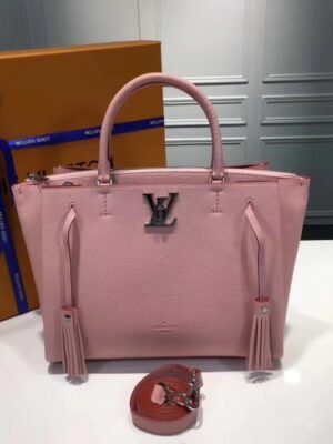 Louis Vuitton Replica Calfskin Leather Lockmeto Epsom M54572  Rose Poudre 2017