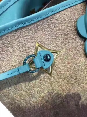 Louis Vuitton Replica Canvas Calf Leather Masters Collections Neverfull MM Handbag Light Blue 2017