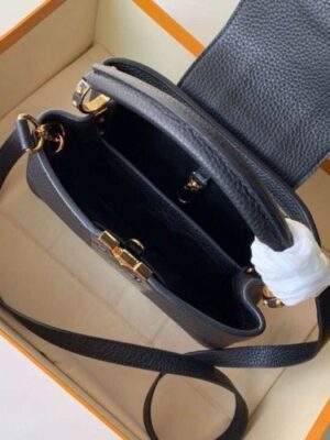 Louis Vuitton Replica Capucines BB Bag Central Stripe Crocodile Black