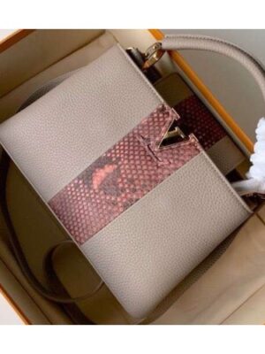 Louis Vuitton Replica Capucines BB Bag Central Stripe Python N90199 Galet