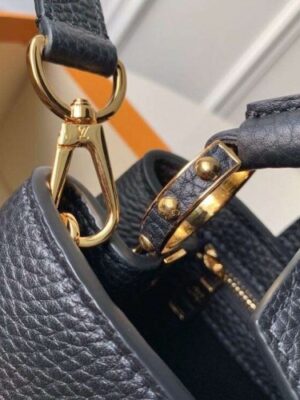 Louis Vuitton Replica Capucines BB Bag Central Stripe Python N94220 Black