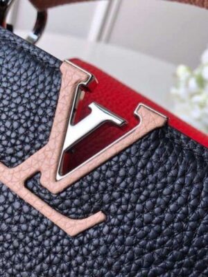 Louis Vuitton Replica Capucines BB Bag Colorblock Black/Apricot/Red