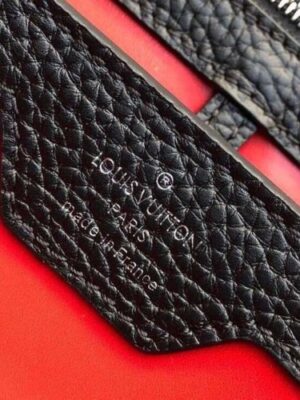 Louis Vuitton Replica Capucines BB Bag Colorblock Black/Apricot/Red