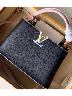 Louis Vuitton Replica Capucines BB Bag Colorblock Black/White/Pink