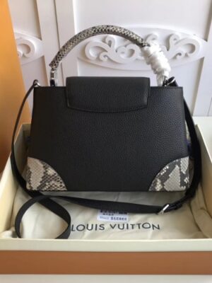 Louis Vuitton Replica Capucines BB Bag Four Corners Python Black N94410