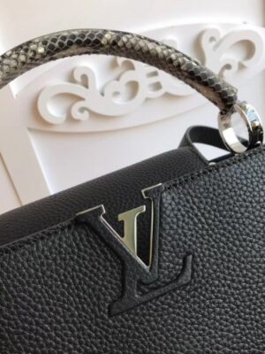 Louis Vuitton Replica Capucines BB Bag Four Corners Python Black N94410