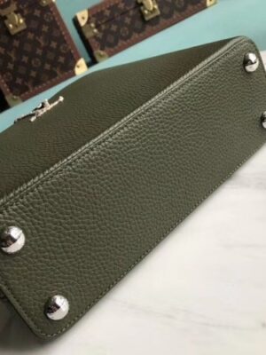 Louis Vuitton Replica Capucines BB Bag Python Handle Army Green