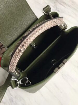 Louis Vuitton Replica Capucines BB Bag Python Handle Army Green