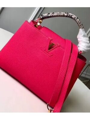 Louis Vuitton Replica Capucines BB Bag Python Handle N90088 Framboise