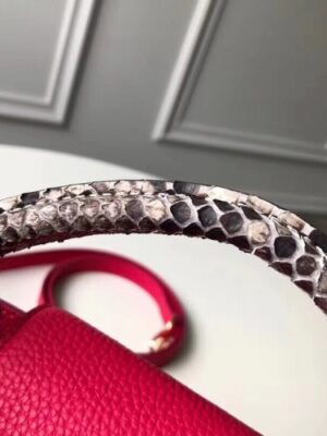 Louis Vuitton Replica Capucines BB Bag Python Handle N90088 Framboise