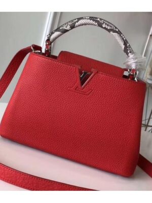 Louis Vuitton Replica Capucines BB Bag Python Handle N92039 Rubis