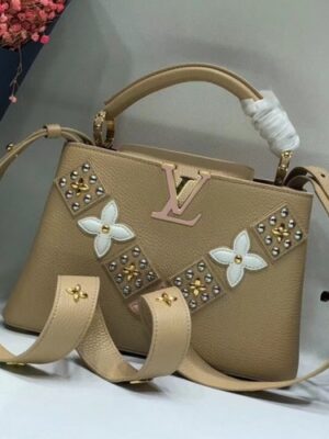 Louis Vuitton Replica Capucines BB Flower Smile Top Handle Bag M94519 Beige 2018