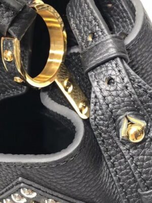 Louis Vuitton Replica Capucines BB Flower Smile Top Handle Bag M94519 Black 2018