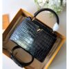 Louis Vuitton Replica Capucines BB Top Handle in Crocodilien Leather N92173 Black 2018