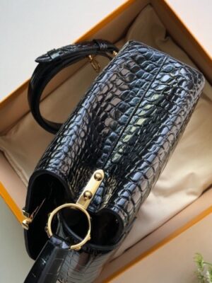 Louis Vuitton Replica Capucines BB Top Handle in Crocodilien Leather N92173 Black 2018