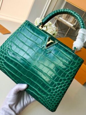 Louis Vuitton Replica Capucines BB Top Handle in Crocodilien Leather N92175 Green 2018