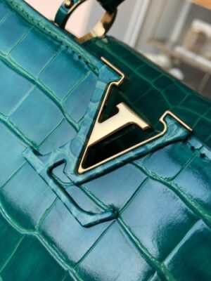 Louis Vuitton Replica Capucines BB Top Handle in Crocodilien Leather N92175 Green 2018