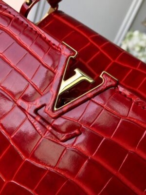 Louis Vuitton Replica Capucines BB Top Handle in Crocodilien Leather N93992 Red 2018