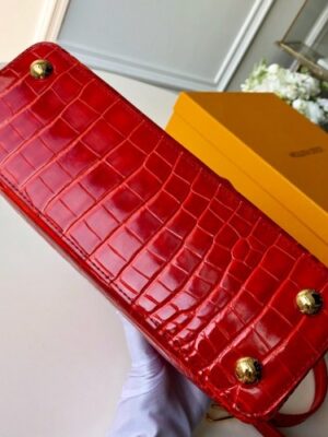 Louis Vuitton Replica Capucines BB Top Handle in Crocodilien Leather N93992 Red 2018