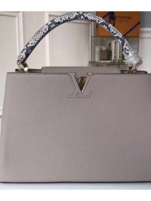 Louis Vuitton Replica Capucines MM Bag Python Handle N91711 Galet