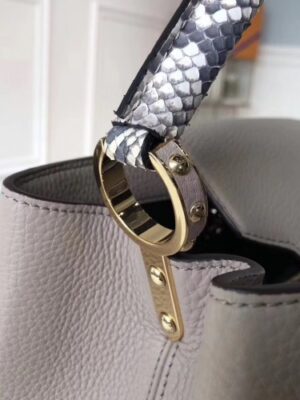 Louis Vuitton Replica Capucines MM Bag Python Handle N91711 Galet