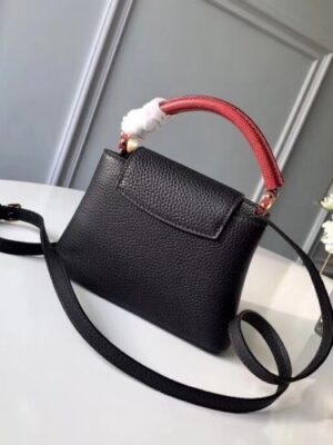 Louis Vuitton Replica Capucines Mini Bag Lizard Handle N94048 Noir Rouge